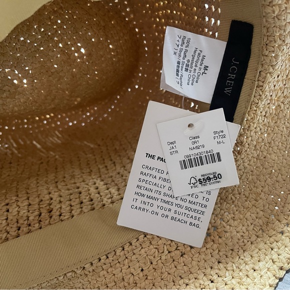 J Crew Packable Raffia Straw Hat - Picture 2 of 10
